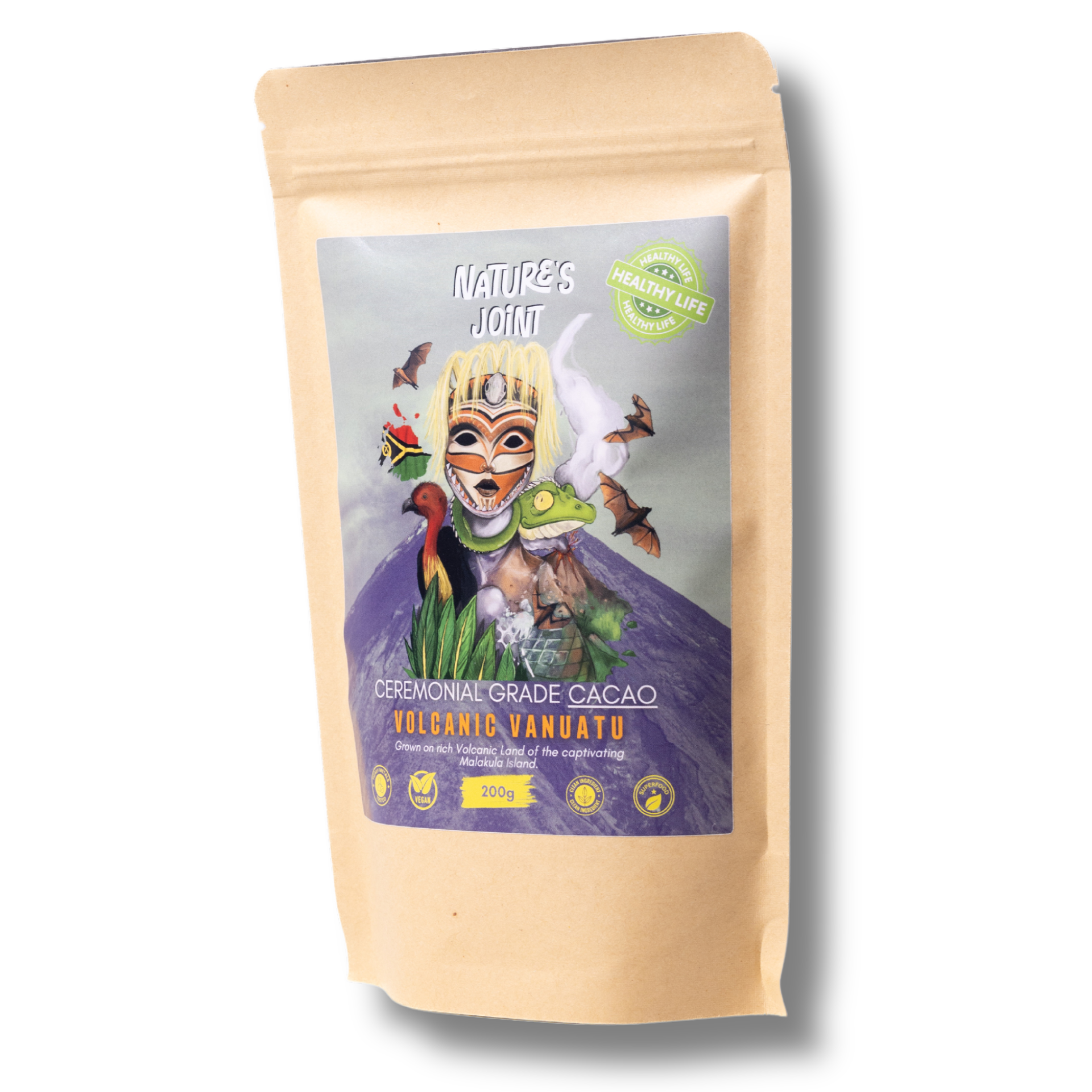 The inspiration behind: Volcanic Vanuatu pouch art.