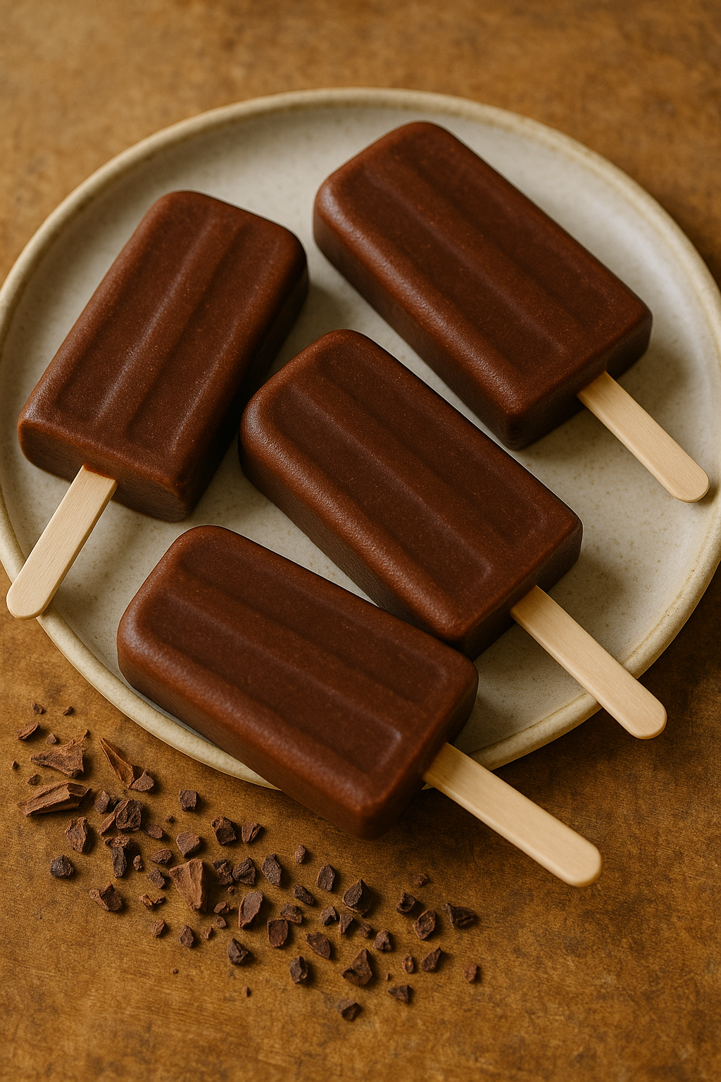 Cacao ice lollies